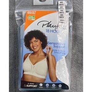 Playtex 18 Hour Sensational Support Wireless Bra 20/27 WHITE 42C